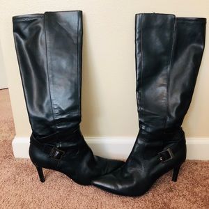 Calvin Klein black leather boots